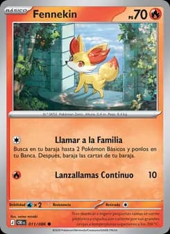 Fennekin card in Spanish