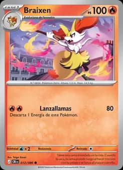 Braixen card in Spanish
