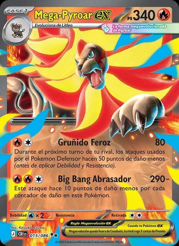 Mega-Pyroar ex card in Spanish