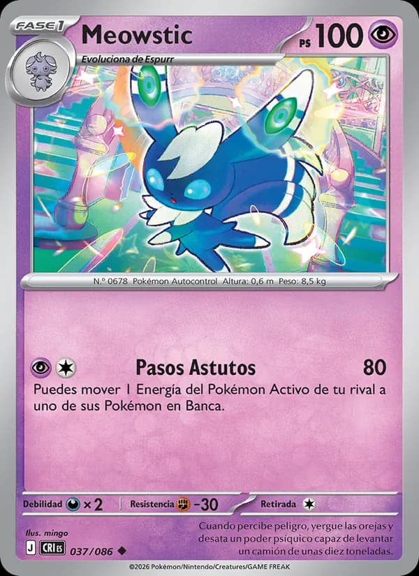 Meowstic card in Spanish