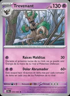 Trevenant card in Spanish