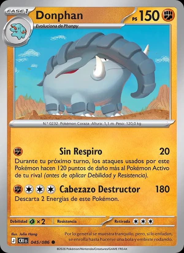 Donphan card in Spanish