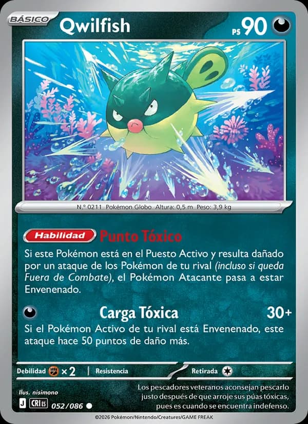 Qwilfish card in Spanish