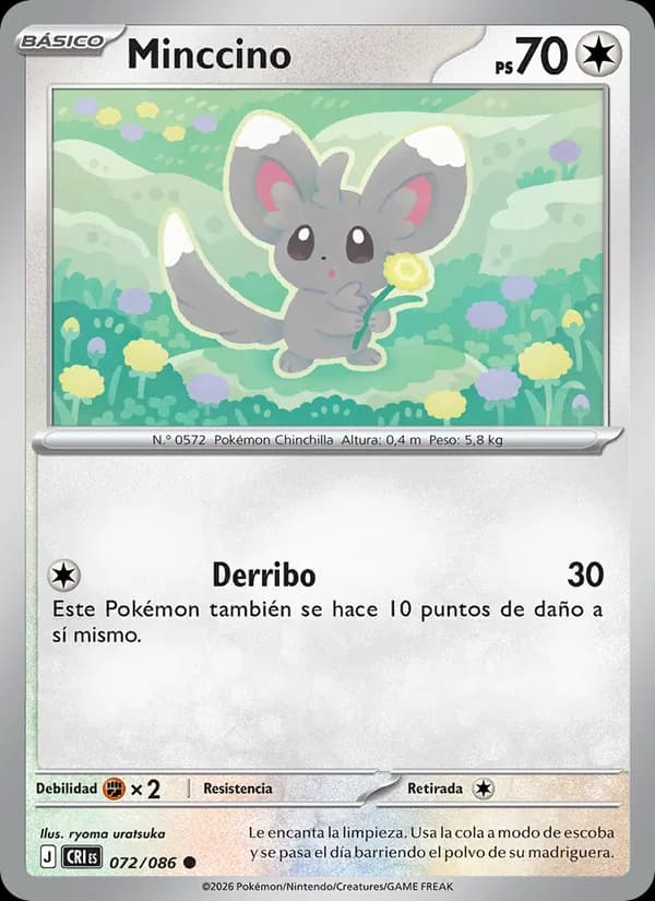 Minccino card in Spanish