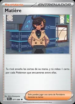 Matière card in Spanish