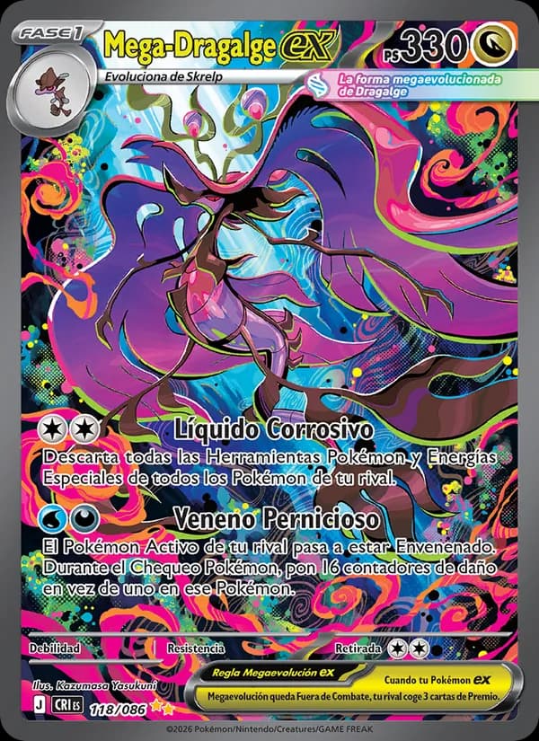 Mega-Dragalge ex card in Spanish