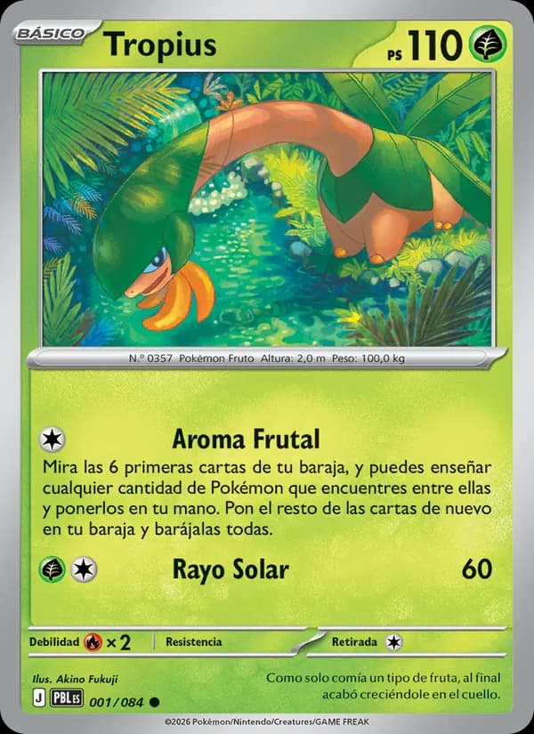Tropius card in Spanish