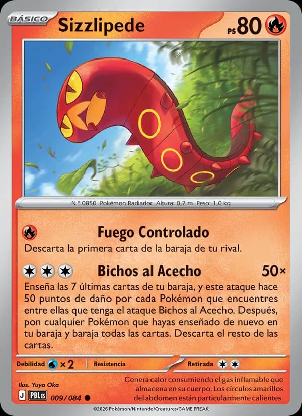 Sizzlipede card in Spanish