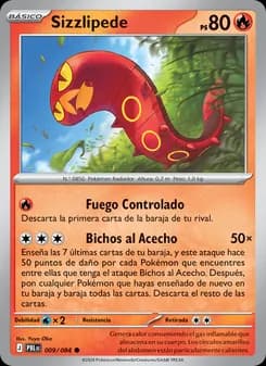 Sizzlipede card in Spanish
