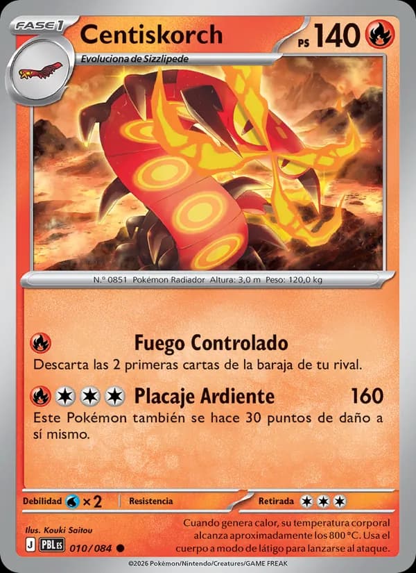 Centiskorch card in Spanish