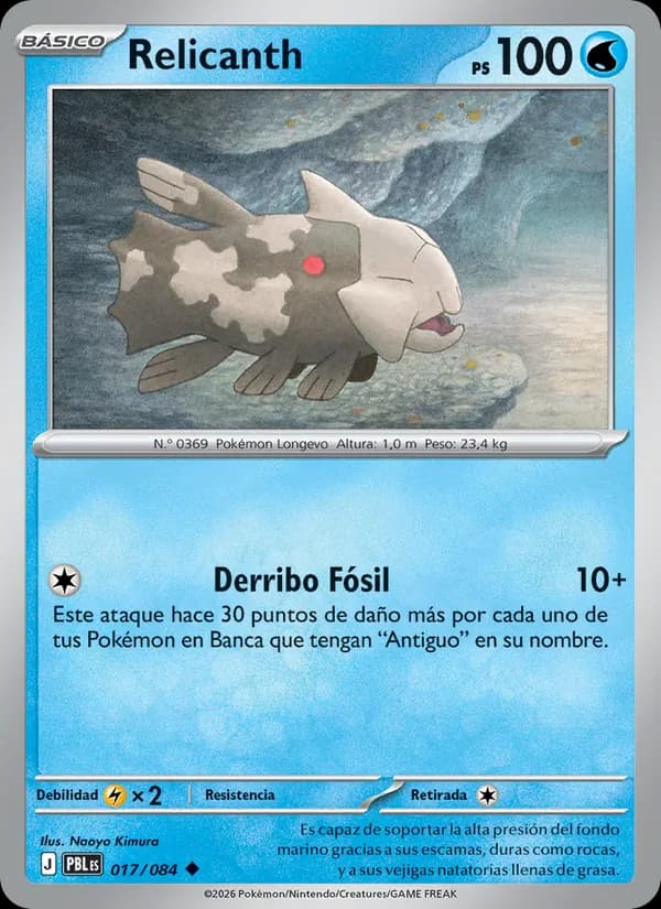 Relicanth card in Spanish