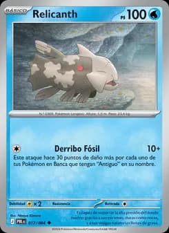 Relicanth card in Spanish