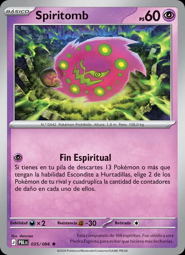 Spiritomb card in Spanish