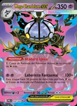 Mega-Chandelure ex card in Spanish