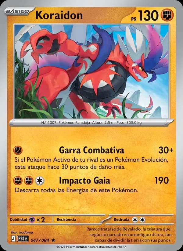 Koraidon card in Spanish