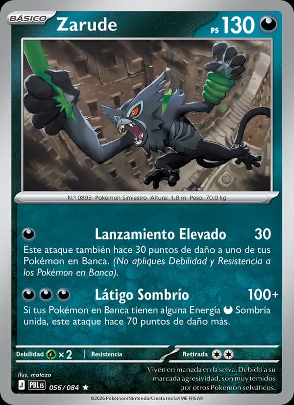Zarude card in Spanish