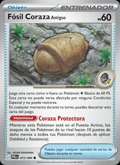 Fósil Coraza Antiguo card in Spanish