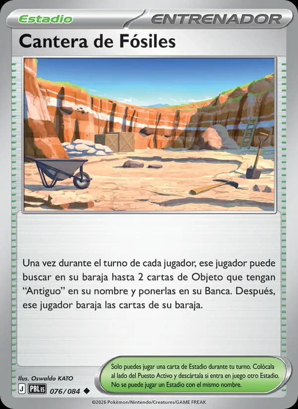 Cantera de Fósiles card in Spanish
