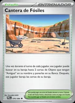 Cantera de Fósiles card in Spanish