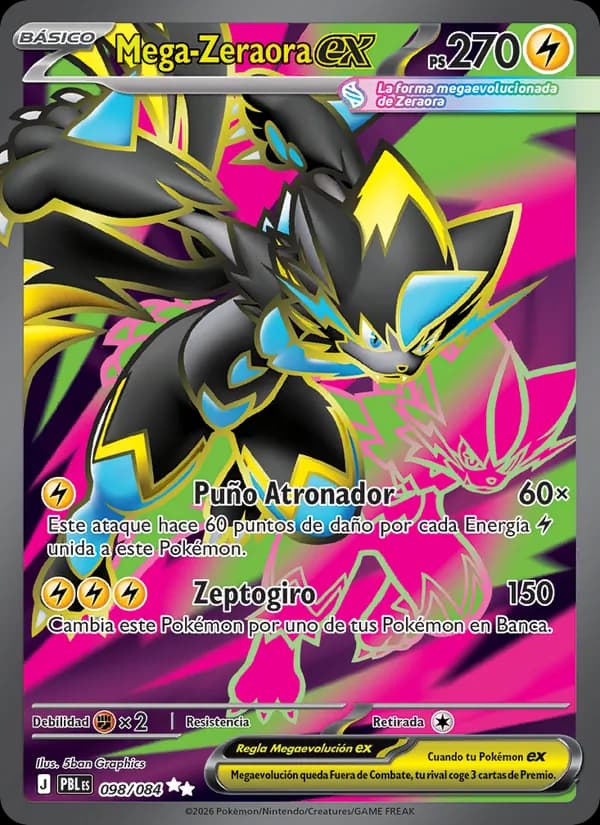 Mega-Zeraora ex card in Spanish