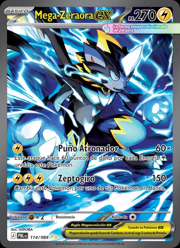 Mega-Zeraora ex card in Spanish