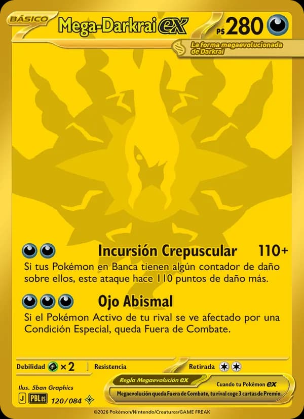 Mega-Darkrai ex card in Spanish