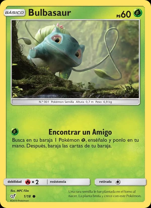 Bulbasaur card in Spanish