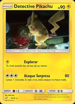 Detective Pikachu card in Spanish