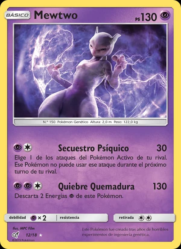 Mewtwo card in Spanish