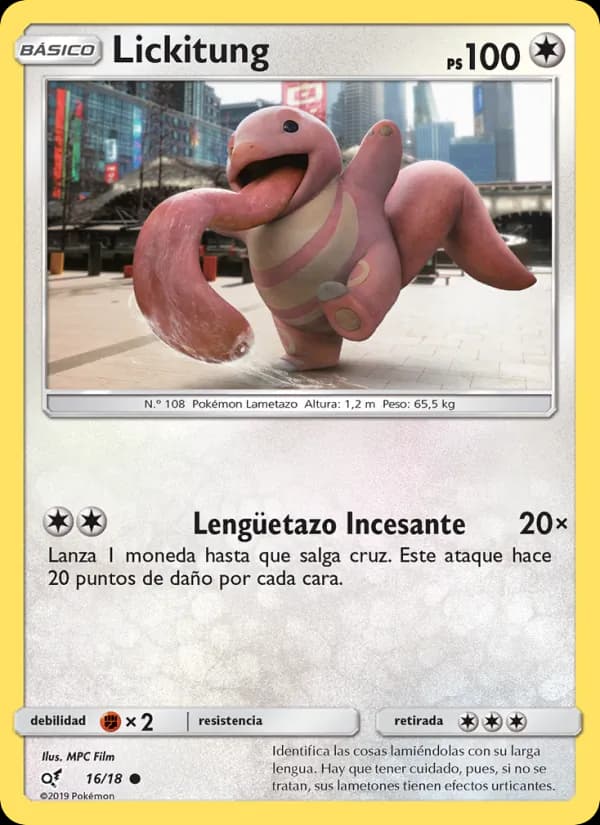 Lickitung card in Spanish