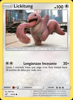 Lickitung card in Spanish