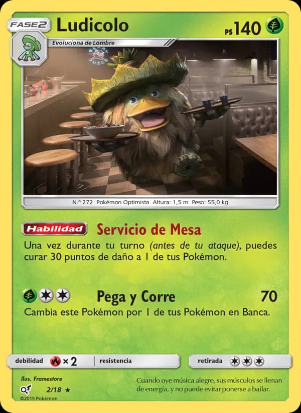 Ludicolo card in Spanish