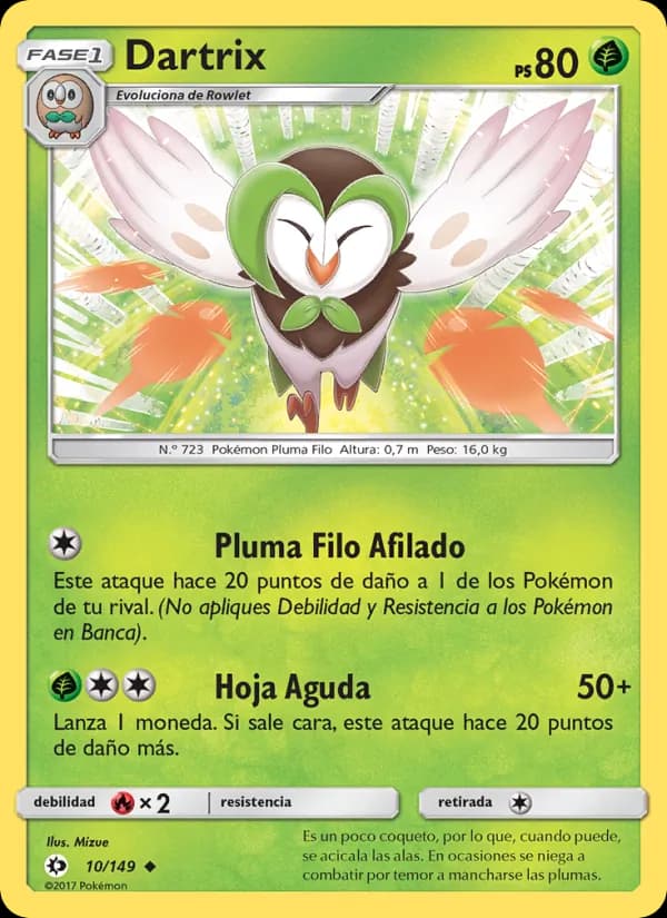 Dartrix card in Spanish