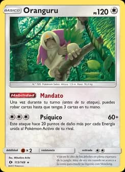 Oranguru card in Spanish