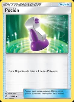 Poción card in Spanish