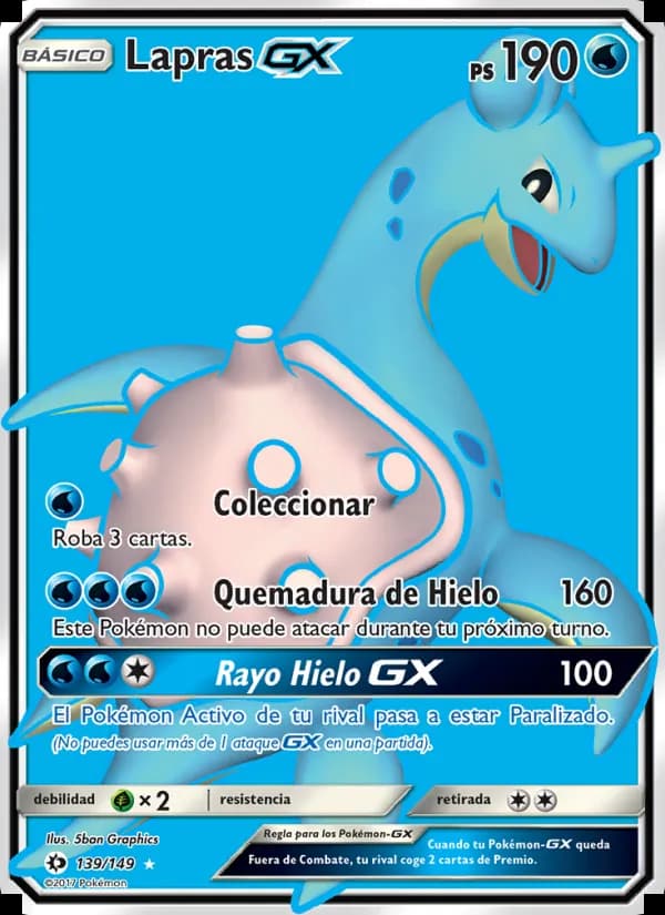 Lapras GX card in Spanish