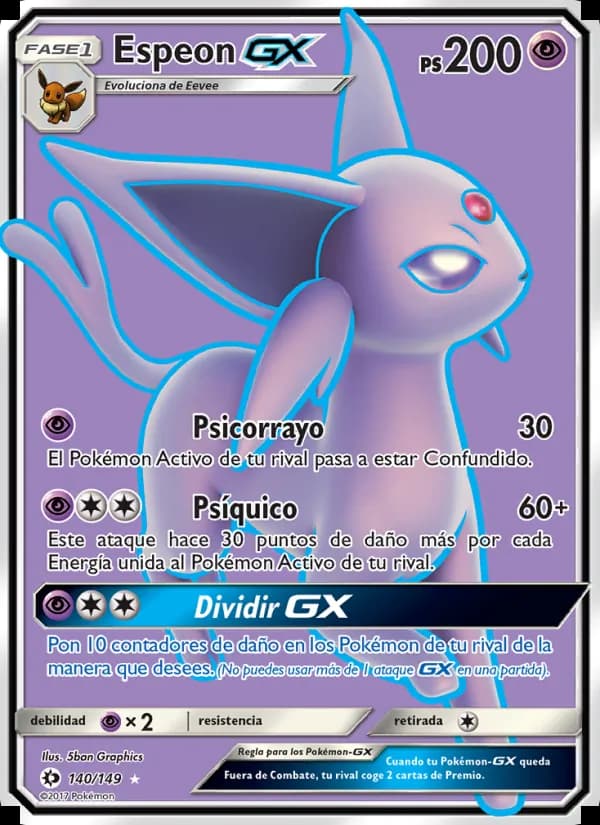 Espeon GX card in Spanish