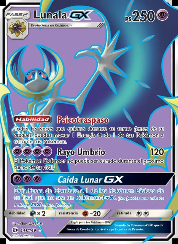 Lunala GX card in Spanish