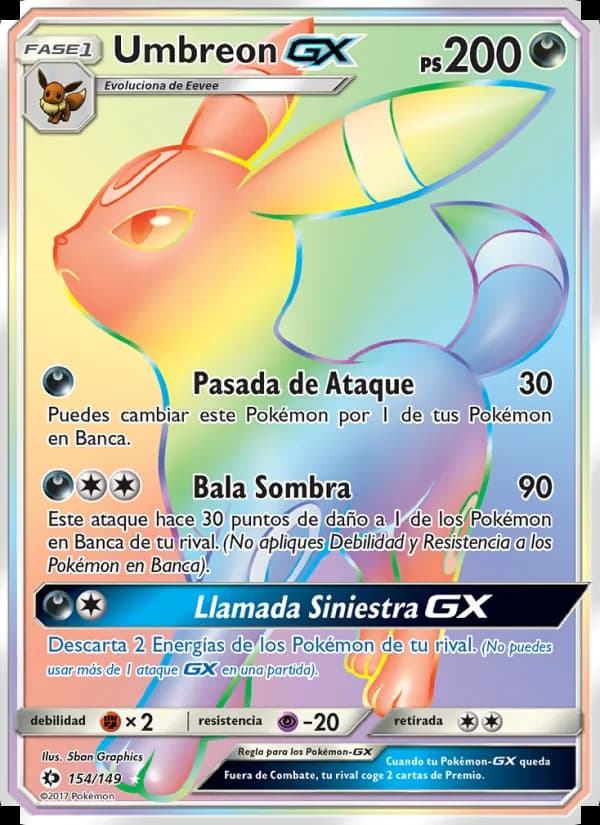 Umbreon GX card in Spanish