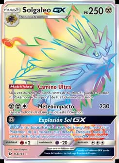 Solgaleo GX card in Spanish
