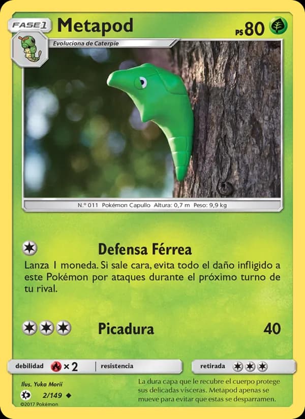 Metapod card in Spanish
