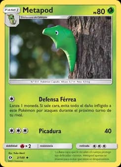 Metapod card in Spanish