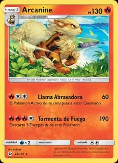 Arcanine card in Spanish