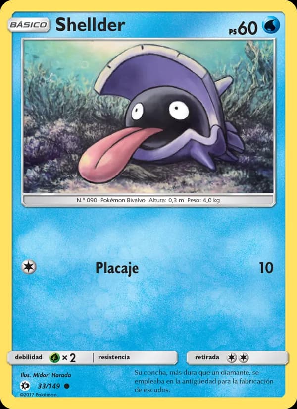 Shellder card in Spanish