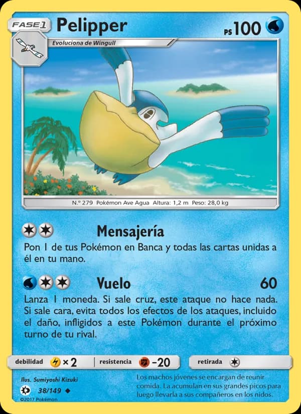 Pelipper card in Spanish