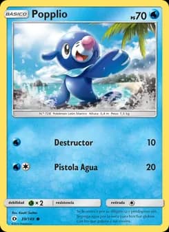 Popplio card in Spanish