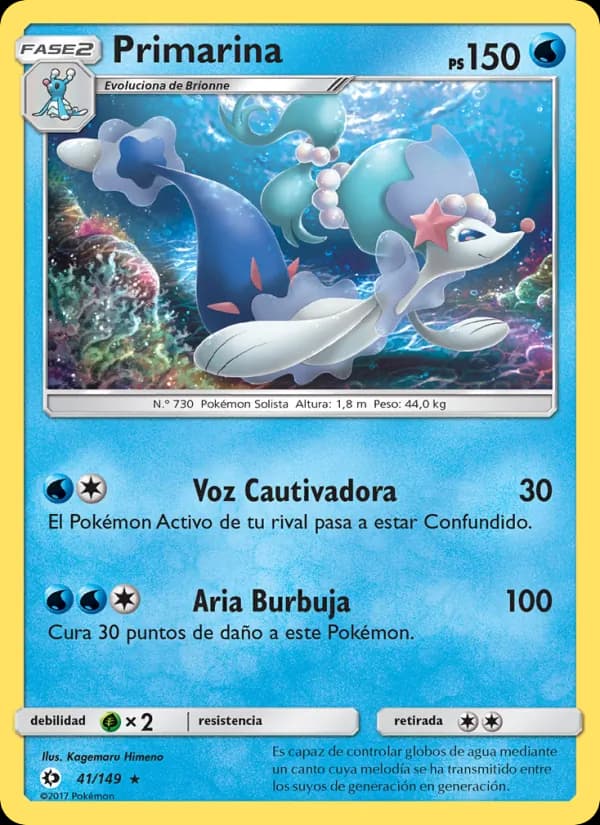 Primarina card in Spanish
