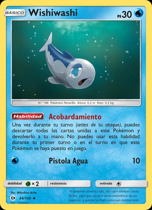 Wishiwashi card in Spanish