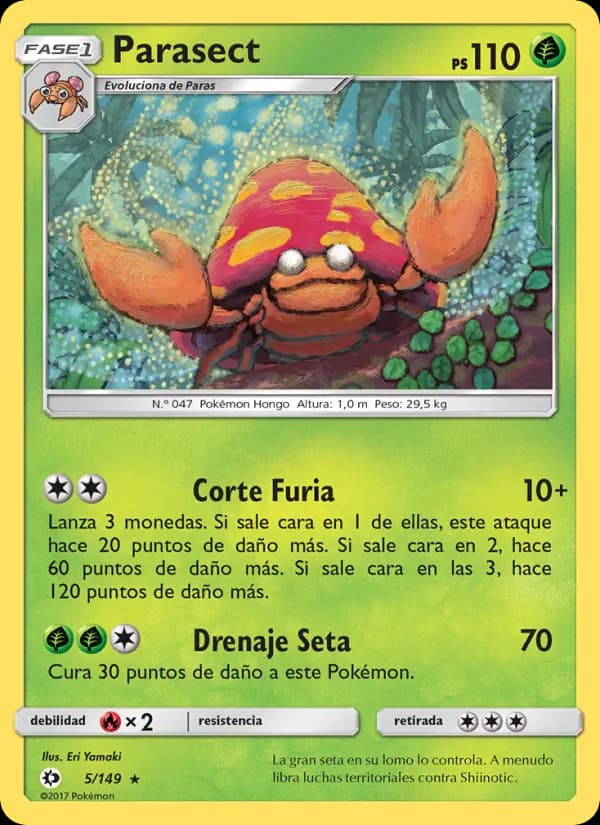 Parasect card in Spanish