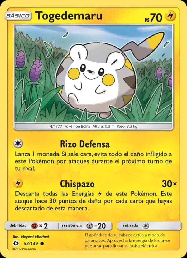 Togedemaru card in Spanish